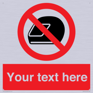 Custom No Motorcycle Helmets Sign